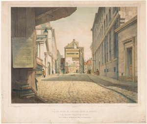 Vista de la calle Saint-Étienne-des-Grès en Parijs
Vista de los restos de la antigua prisión de Montaigu, y de los notables monumentos que la rodean (título en el objeto) de Alexis Perrassini
