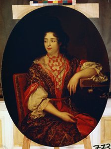 ""Retrato de una dama de honor en la corte de la Reina de Francia"" (Retrato de una dama de honor) Pintura de Alexis Simon Belle (1674-1734) Museo del Hermitage, San Petersburgo de Alexis Simon Belle