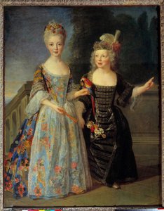 Retrato de Catherine Eléonore Eugénie de Béthisy (1707-1767), futura Princesa de Montauban y su hermano Eugène Eléonore (1709-1781), futuro Marqués de Mézières, entre 1713 y 1715 de Alexis Simon Belle