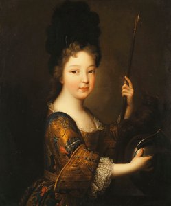 Retrato de una niña, medio cuerpo, como Minerva de Alexis Simon Belle