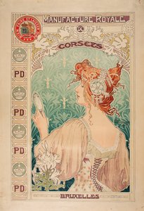 Manufactura Real de corsés, 1897 de Alfons Marie Mucha