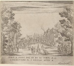Jereo ante el Rey de los Hunos por la liberación de Santa Úrsula de Alfonso Parigi II
