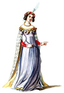 Halévy - La magicienne - modelos de vestuario de Alfred Albert - 07. Dame de cour (retocada) de Alfred Albert