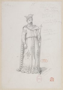 Halévy - La magicienne - modelos de trajes de Alfred Albert - 25. Partida de ajedrez, rey cristiano, M. Lefèvre