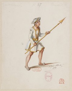 Halévy - La magicienne - modelos de vestuario de Alfred Albert - 27. Partida de ajedrez, peones (sarracenos) de Alfred Albert