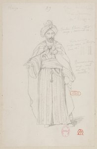 Halévy - La magicienne - modelos de vestuario de Alfred Albert - 29. Partida de ajedrez, rey sarraceno. M. Bion