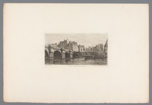 Vista del Pont Neuf
Le Pont Neuf (título en el objeto)
Grabados franceses de 1874 (título de la serie)
L