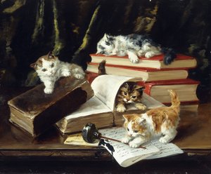 Gatitos Jugando en el Escritorio