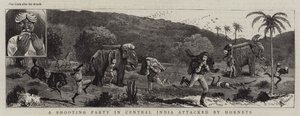 Una partida de caza en el centro de la India atacada por avispas de Alfred Chantrey Corbould