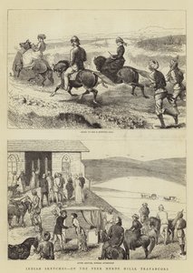 Bocetos indios, en las colinas Peer Merde, Travancore de Alfred Chantrey Corbould
