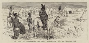 La guerra zulú, Dabulamanzi, el medio hermano del rey, y sus ayudantes de campo de Alfred Chantrey Corbould