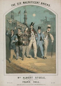 Partitura musical para The Six Magnificent Bricks cantada por Albert Steele, escrita por Frank Hall de Alfred Concanen