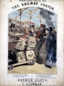 El portero del ferrocarril, portada de la partitura de una canción popular victoriana de C. Plowman, 1870
