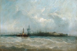 Nueva York desde el Puerto Mostrando la Batería y el Jardín del Castillo, 1858 de Alfred Copestick