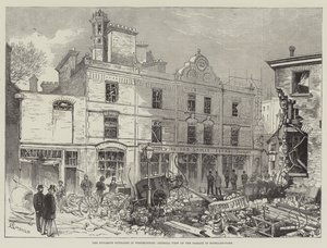 Los atentados con dinamita en Westminster, vista general del daño en Scotland-Yard de Alfred Courbould