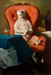 Perro pug en un sillón, 1857