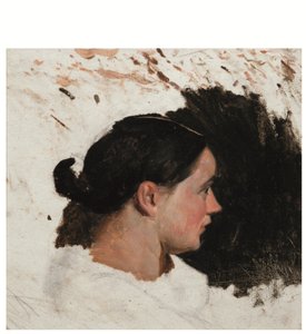 Retrato de niña (óleo sobre papel) de Alfred Dehodencq