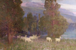 Amanecer en Monte Mottarone, Lago Maggiore de Alfred East