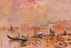 Resplandor vespertino, Venecia, c1895 de Alfred East