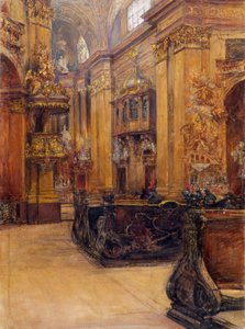 El interior de la Peterskirche de Viena de Alfred Edler von Pflügl