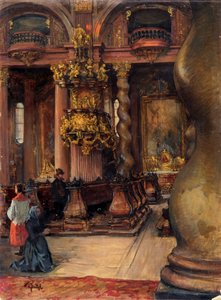 El interior de la Iglesia de la Universidad de Viena de Alfred Edler von Pflügl