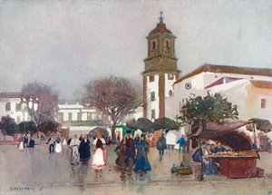 La iglesia catedral, Algeciras, c. 1910 de Alfred East