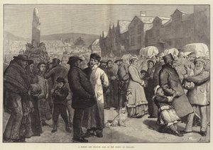 Una feria de contratación y estatuas en el norte de Inglaterra de Alfred Edward Emslie