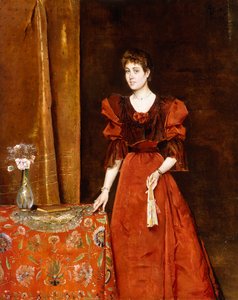 Dama elegante con un abanico, 1893 de Alfred Emile Stevens