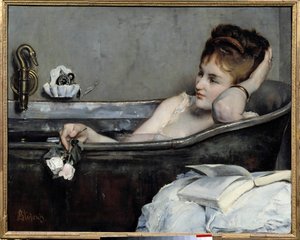 El baño o la mujer en el baño o la bañera. Pintura de Alfred Stevens (1823-1906) 1867 París, museo de Orsay de Alfred Emile Stevens