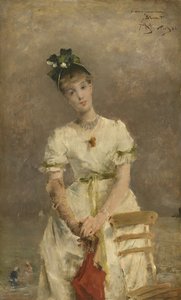 Joven mujer junto al mar de Alfred Emile Stevens