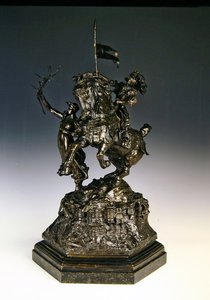 San Jorge y el dragón, liderando la victoria de Alfred Gilbert