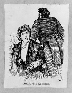 Oscar Wilde (1854-1900) entre la audiencia de Alfred Gish Bryan