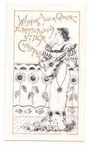 Tarjeta de felicitación victoriana de un estético tocando un violín, c.1881 de Alfred Gray