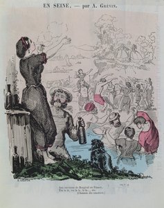 Bañistas en el Sena en Bougival, de 