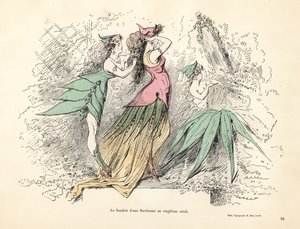 Caricatura del dormitorio de una mujer parisina del siglo XX. de Alfred Grevin
