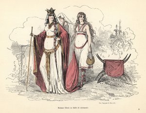 Clotilde, reina de los francos, en traje de gala, siglo V. de Alfred Grevin