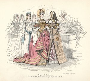 Trajes de mujer francesa del Renacimiento de Alfred Grevin