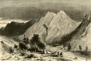 Formación de piedra caliza, en el río Pitt, 1872