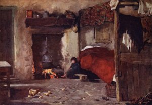 Interior de una cabaña, Isla de Achill