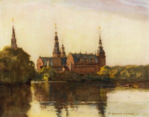 Dinamarca: Castillo de Frederiksborg (litografia en color)