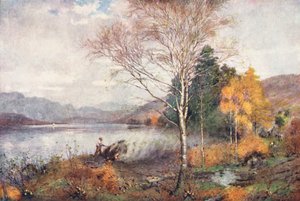 Distrito de los Lagos: Carboneros, lago Coniston (litografía en color)