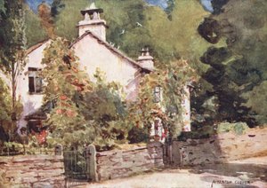 Distrito de los Lagos: Dove Cottage, Grasmere (litografía en color) de Alfred Heaton Cooper