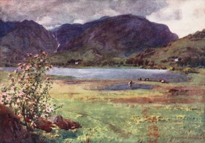 Distrito de los Lagos: Little Langdale Tarn (litografía en color) de Alfred Heaton Cooper