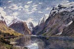 Loen Vand y glaciar, Nord Fjord de Alfred Heaton Cooper