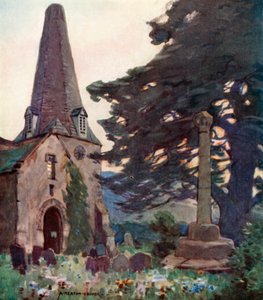 Iglesia y Cruz de Porlock de Alfred Heaton Cooper