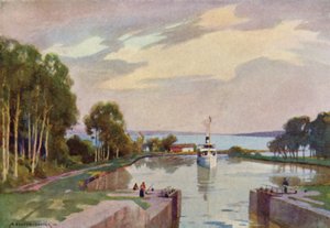 esclusas de Sjotorp, canal de Gota de Alfred Heaton Cooper