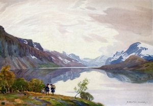 Vista desde la estación turística, Saltoluokta, Laponia