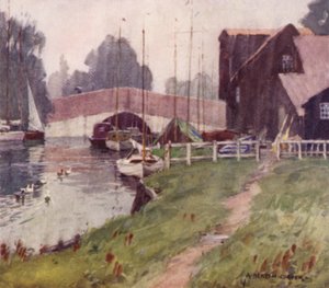 Puente de Wroxham, Norfolk, un día lluvioso