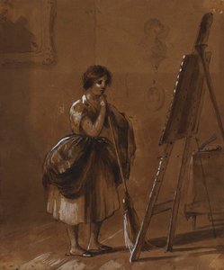 Estudio del artista. El crítico. de Alfred Jacob Miller
