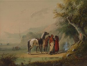 Escena de campamento (siux) de Alfred Jacob Miller